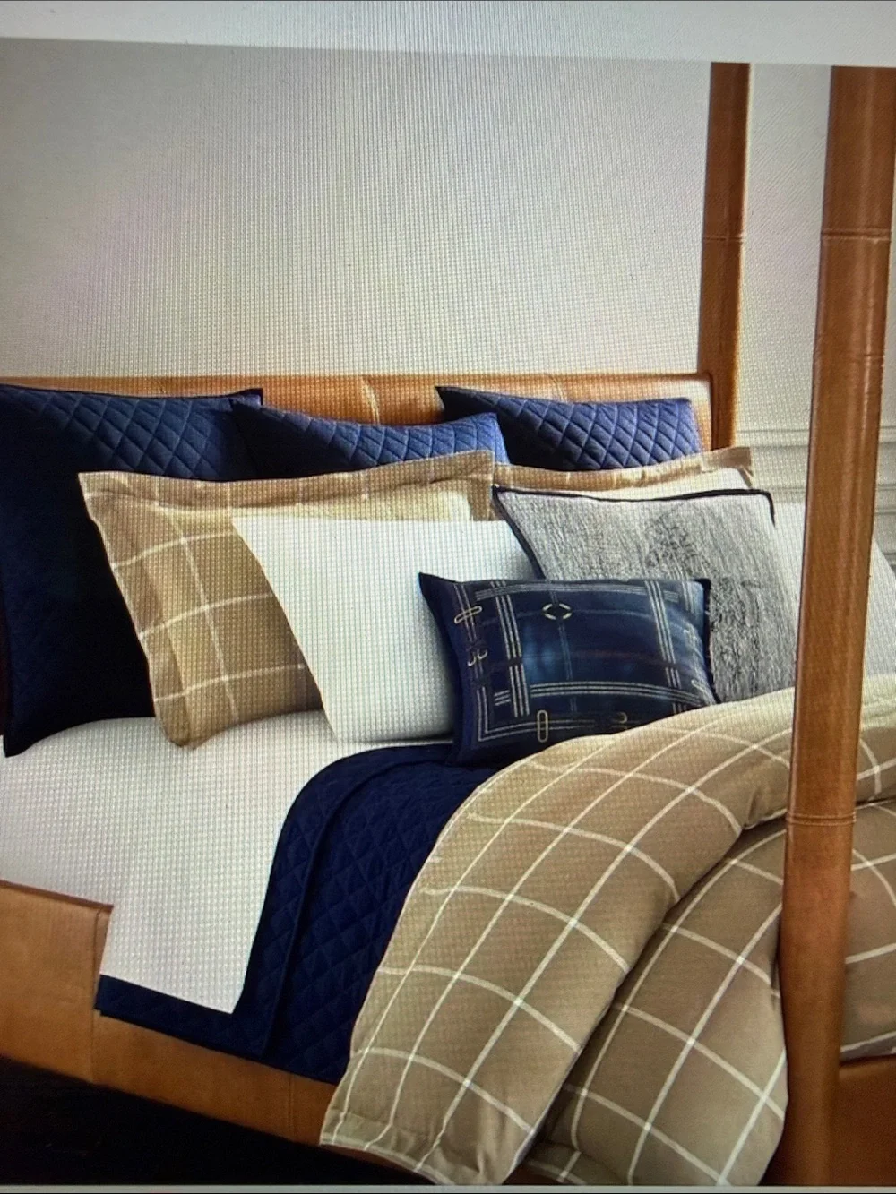 RALPH LAUREN Modern Equestrian Full/Queen Camel/Cream Duvet Cover NIP